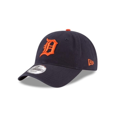 Blue Detroit Tigers Hat - New Era MLB Core Fit Road 49FORTY Fitted Caps USA6517834